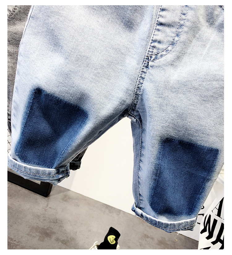 Mutter & Kinder kinder denim shorts kinder jeans Jungen lose shorts zwei-ton shorts_voghion.com