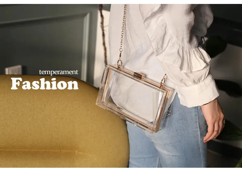 Şeffaf Akrilik Kutu Akşam Çantaları Kadın Butik Zincir Şeffaf Kadın Clutch Çanta Çanta ve El Çantaları Düğün Parti Ins_voghion.com