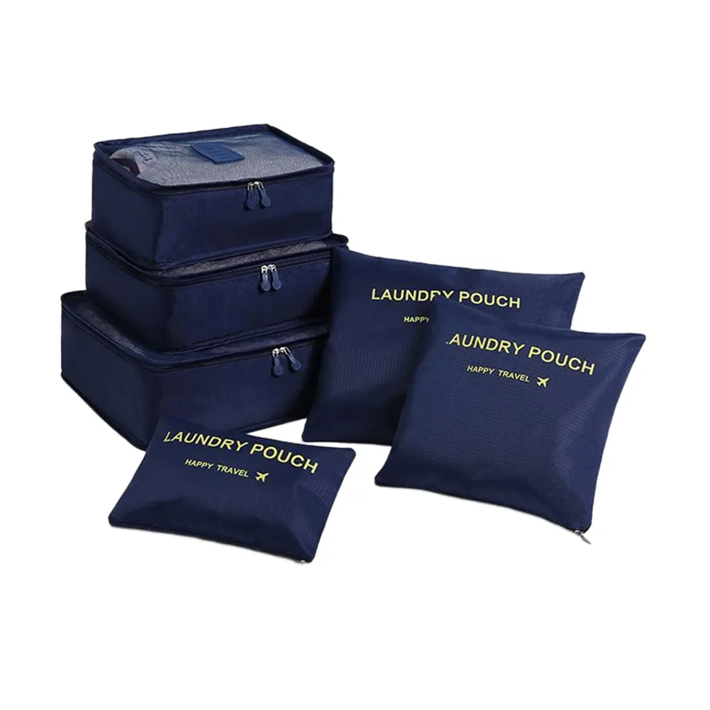 6pcs/set Travel Cases Thickening Lage Storage Bag Waterproof Foldable Space Saving For Family Vacation Skiing Camping_voghion.com