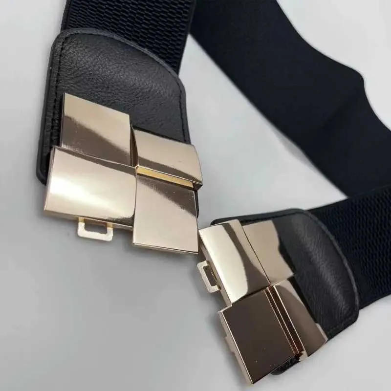 Womens Wide Classic Womens Multi-color Square Buckle Dress Decoration Ultra-thin Elastic Belt W250109_voghion.com