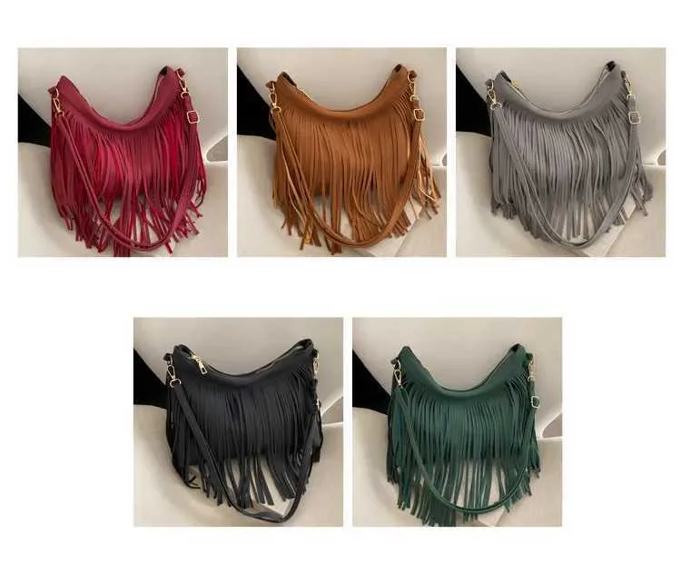 Sacs à bandoulière à pompons vintage pour femmes, grande capacité, sac à bandoulière décontracté à franges pour les voyages en plein air pour dames_voghion.com
