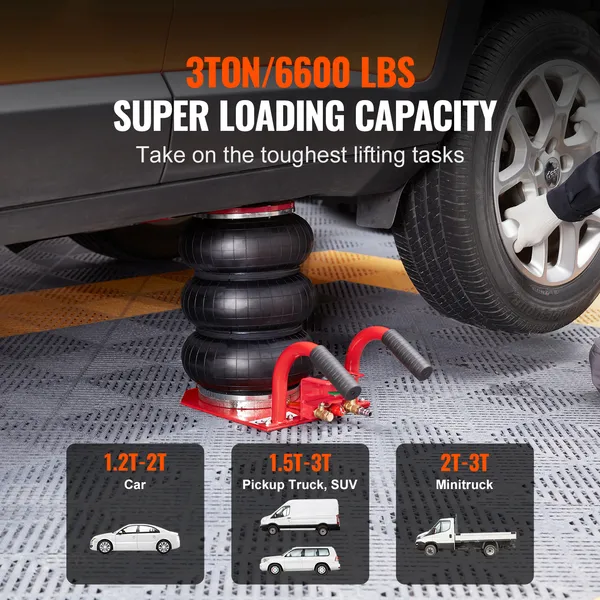 Cricco pneumatico a tre cuscini 3 tonnellate per auto e suv_voghion.com