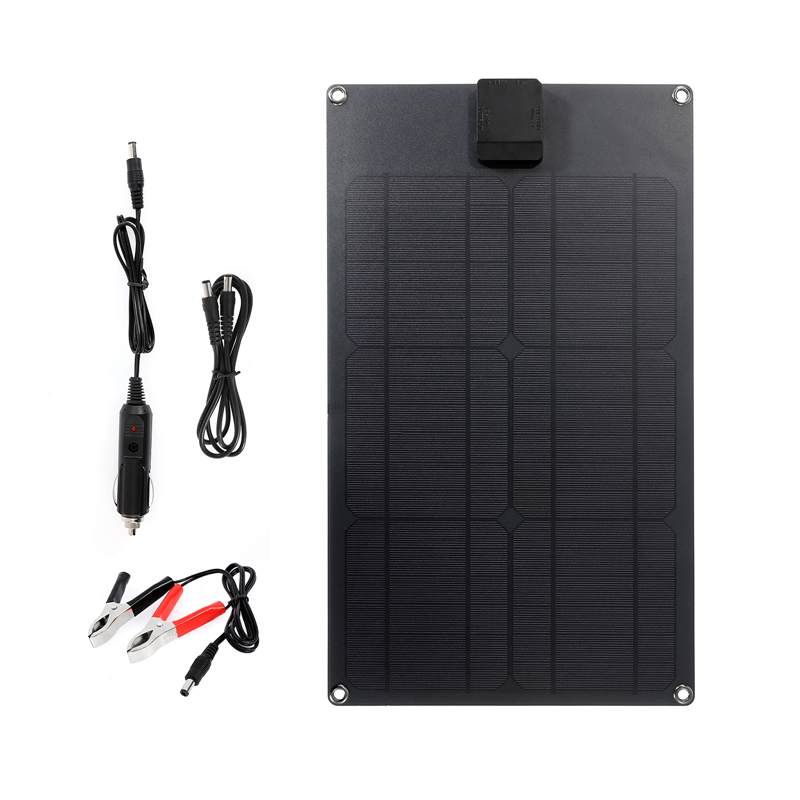 18 V 20 W Solarpanel, tragbares USB + Typ C-Akkuladegerät mit zwei Anschlüssen, Solarzellenplatine, Autoladegerät für Telefon, unterstützt schnelles Aufladen_voghion.com