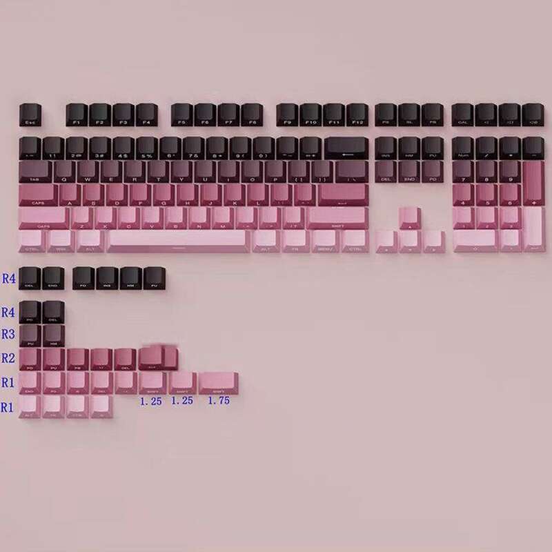 Tastiera meccanica con incisione laterale a forma di rosa nera, colore che cambia gradualmente, traslucida, adatta per giochi e ufficio con personalità creativa._voghion.com