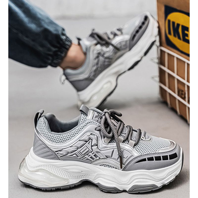 Daddy men 2024 autumn and winter new fashion ins thick sole increase casual sports shoes_voghion.com