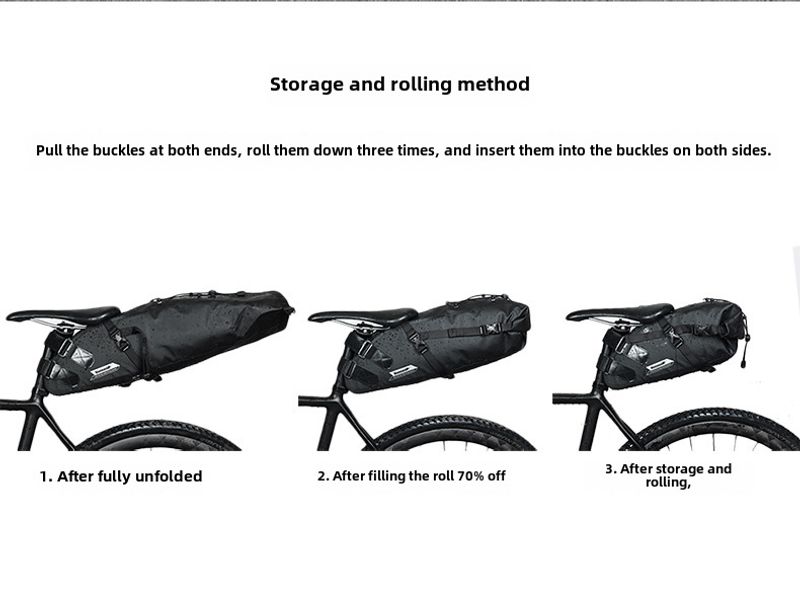 RHINOWALK Rhino Full Waterproof Bicycle Saddle Tail Bag Large Capacity 10L Road Bike Lightweight Long Distance Riding_voghion.com