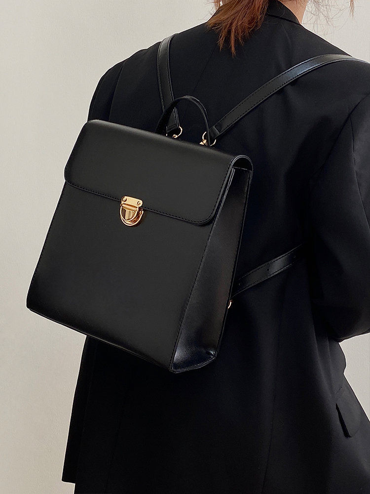 Borsa a doppia spalla, zaino JK, nicchia, nero, college femminile semplice stile giapponese, nero versatile_voghion.com