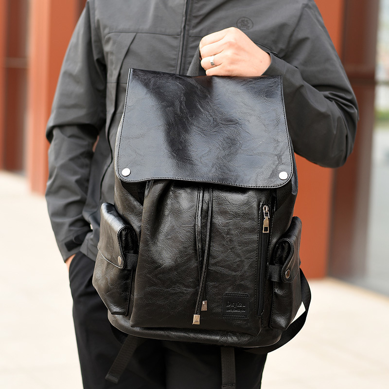 Men's Bags Men's Backpack Brand Fashion Travel Bag Casual Business Computer Bag Simple Soft Leather Student Schoolbag_voghion.com