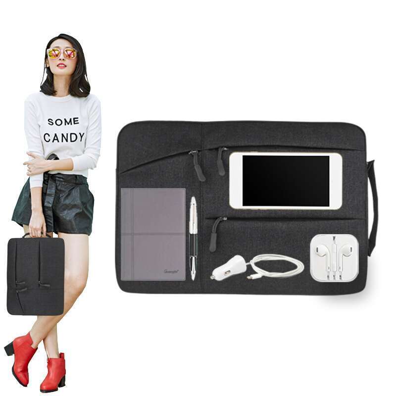 Dubbellaags dikke pluche handtas, 8-inch laptoptas voor casual gebruik_voghion.com