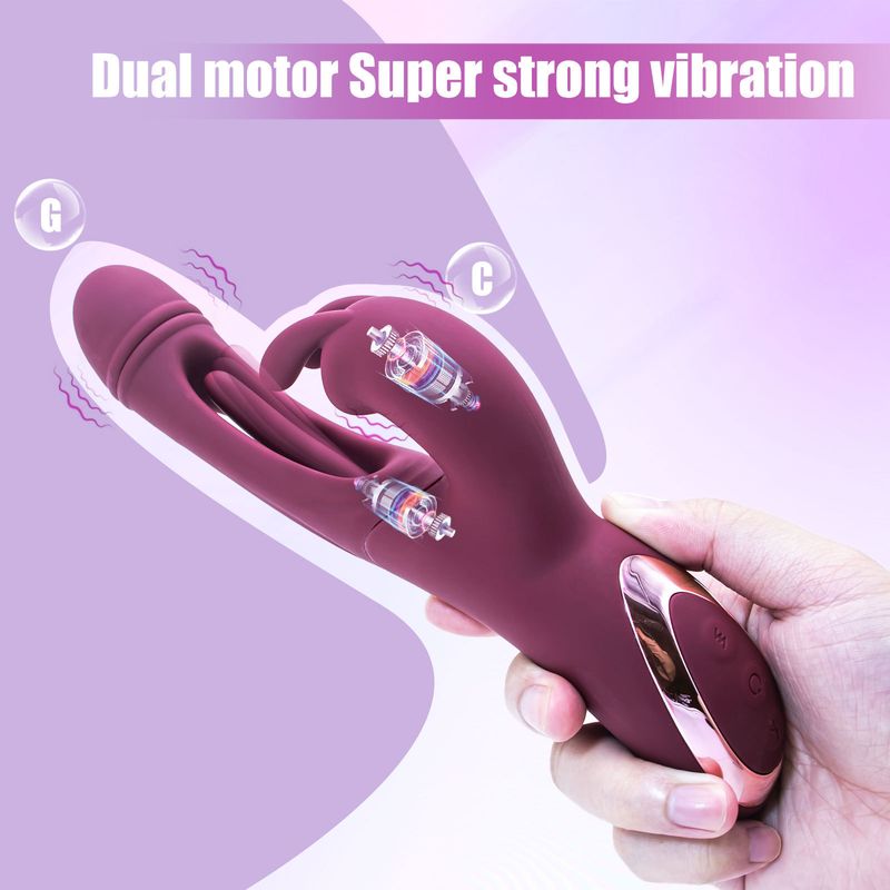 Freya Vibrator, weibliche Stimulation, Klitorisklopfen, Masturbator, Rabbit-Massagegerät, Sexualprodukt für Erwachsene_voghion.com