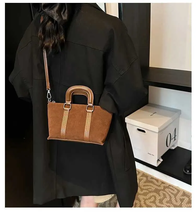 Borse a mano in pelle scamosciata solida da donna, morbide e carine, casual, da viaggio, a tracolla, da donna, retrò, con manico a secchiello, da donna, a tracolla_voghion.com