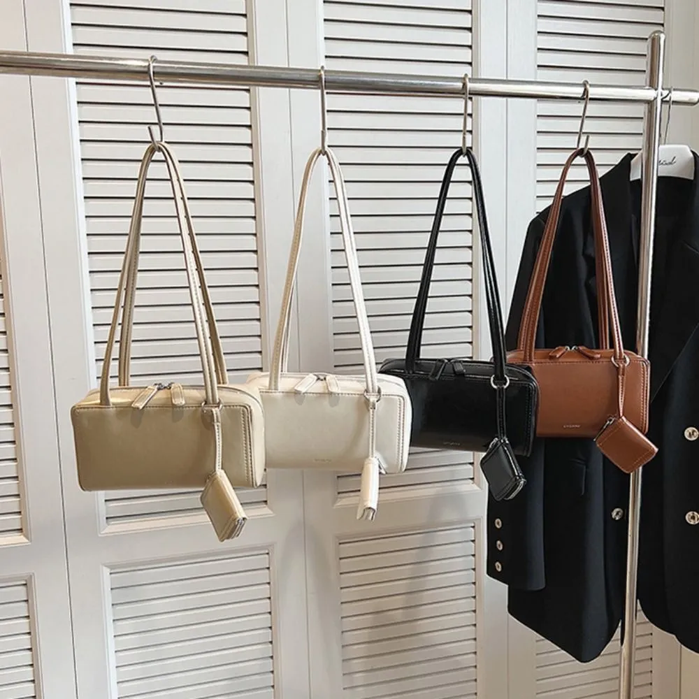 Borsa a tracolla piccola quadrata in pelle PU stile coreano con auricolari, tinta unita, alla moda, per ragazze/donne_voghion.com