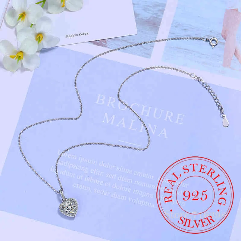 Top Kwaliteit Sterling Zier Forever Love Hart Grote Enkele Cz Charm Hanger Ketting Sierlijke Sieraden Voor Vrouwen Lady_voghion.com