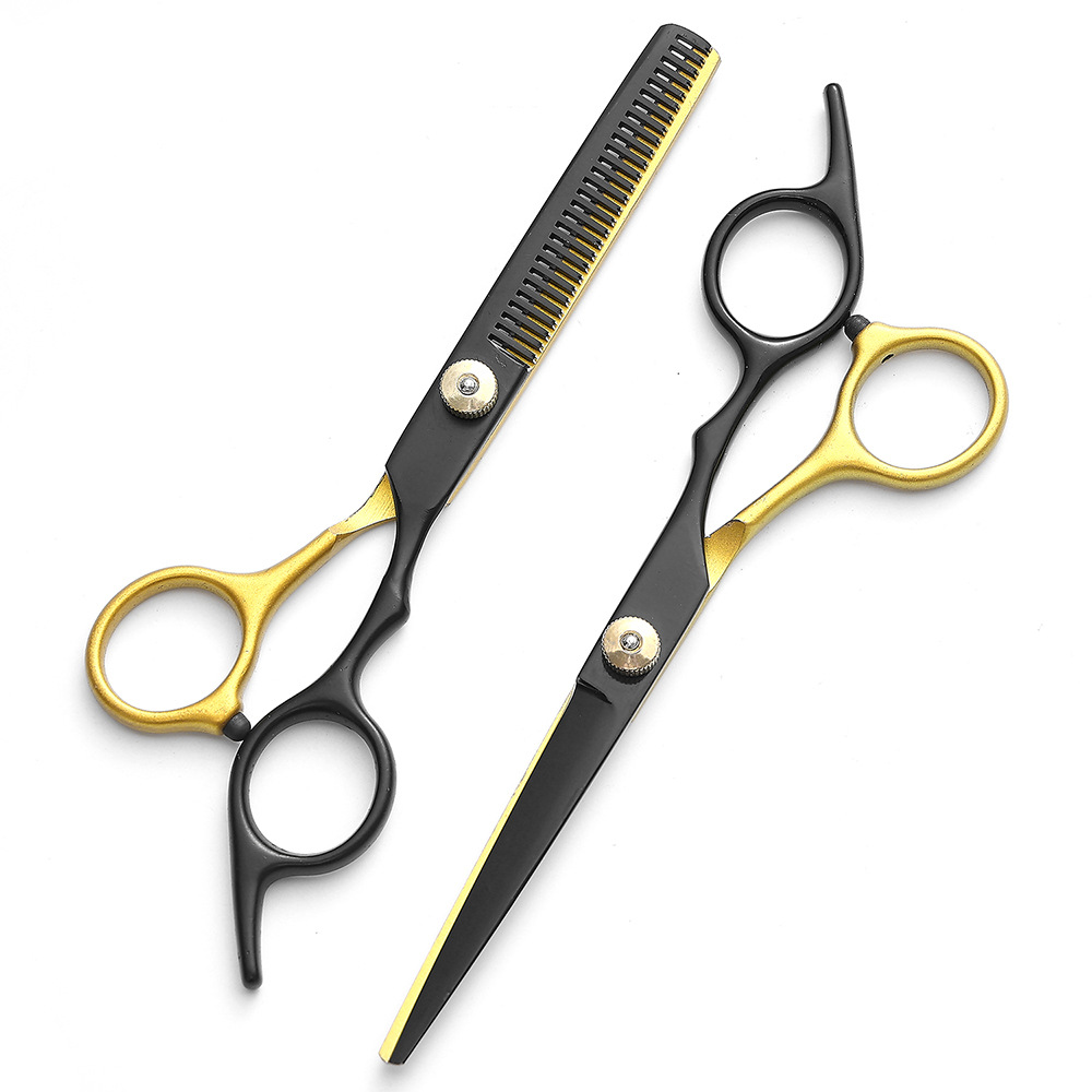 Tondeuse à cheveux professionnelle à dents plates en or noir