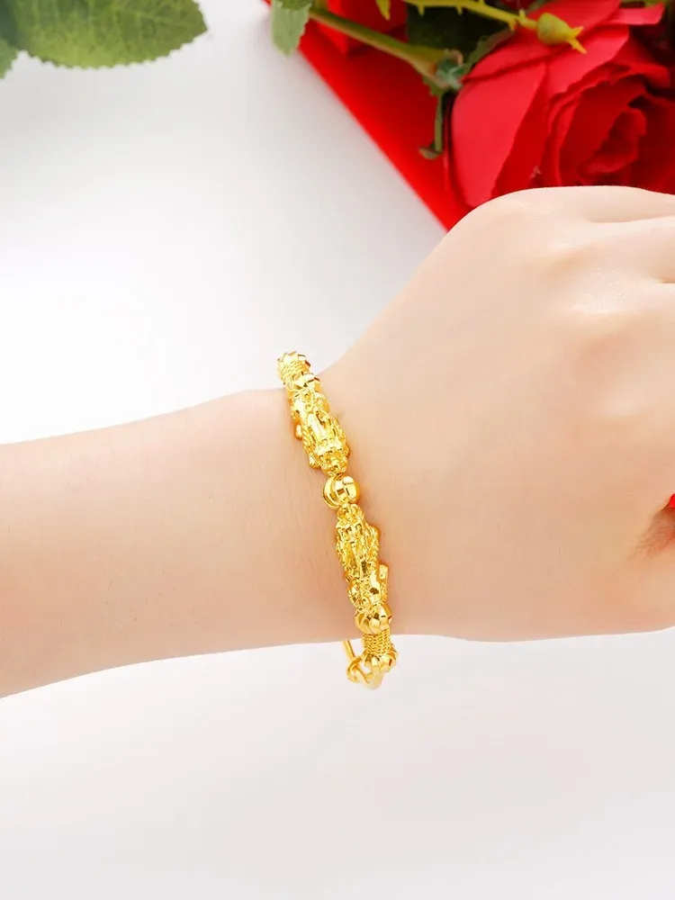 Bangle Trendy Women's 3D Pixiu Bracelet Unique Fashion Accessory Electroplated Real Color Preservation Creative Design_voghion.com