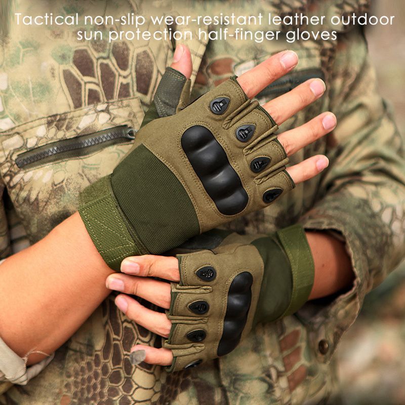 Moške rokavice za taktično športno streljanje, lov, airsoft, motocikel, kolesarjenje, pol prstov, na prostem_voghion.com