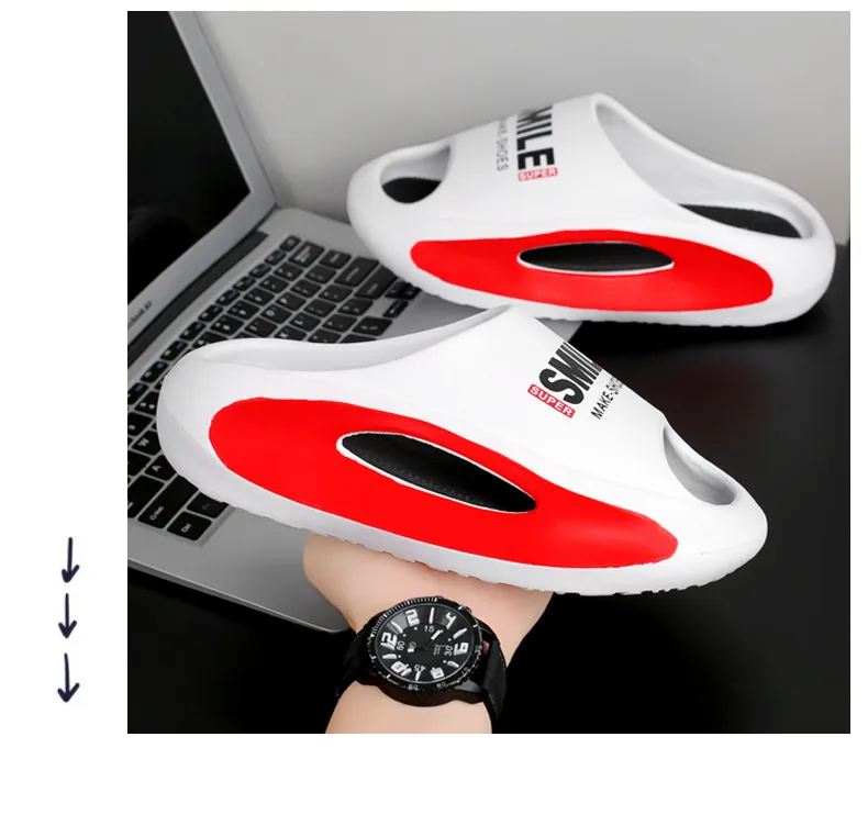 Coppia estiva spessa suola piedi passo fresco EVA uomo e donna sport pantofole alla moda_voghion.com