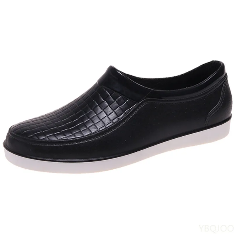 Sügismustad madalad meeste täiskasvanute tööjõu vihmasaapad töökojaplatsile meeste veekindlad autopesula koka aiakingad_voghion.com