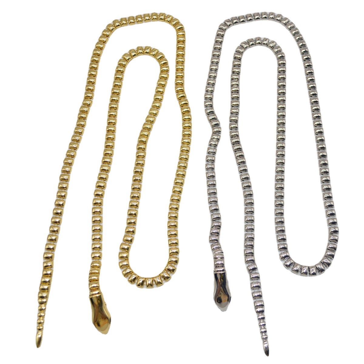Personalized Punk Snake-Shaped Waist For Women, Fashion Show Style Metal Belt, Dress Coat Accessory, Snake Head Pants_voghion.com