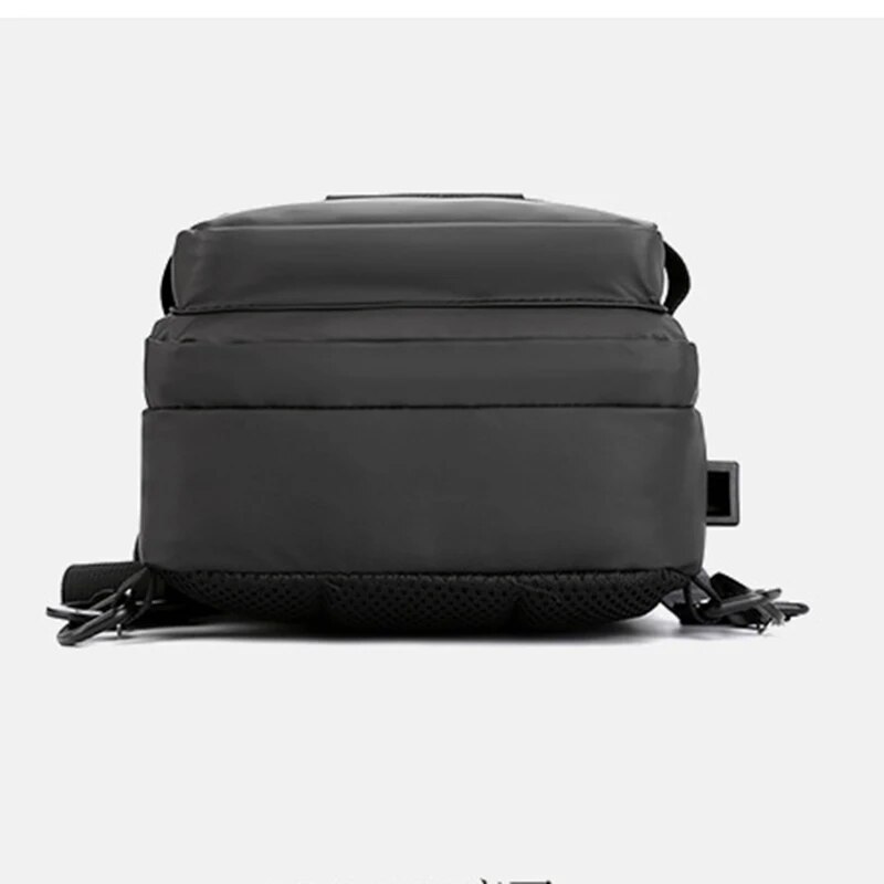 Mode Nylon Rucksack Daypack Männer Cross Body Brust Taschen Pack mit USB Lade Port Reise Männlichen Knapsack Rucksack_voghion.com