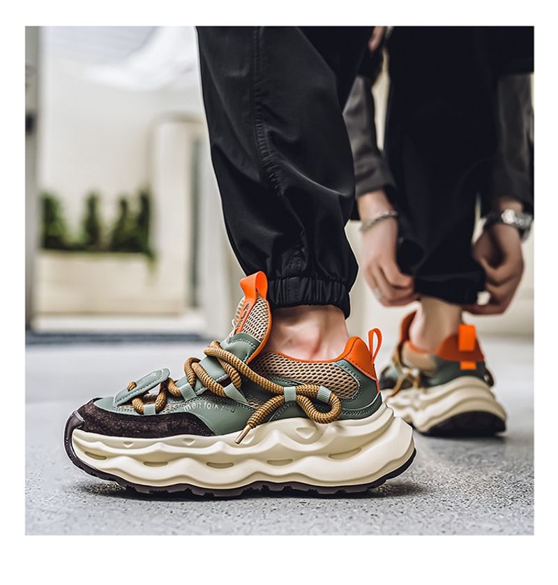 New Breathable Mesh Top Thick Sole Increase Fashion Sports Casual Shoes_desvips.com