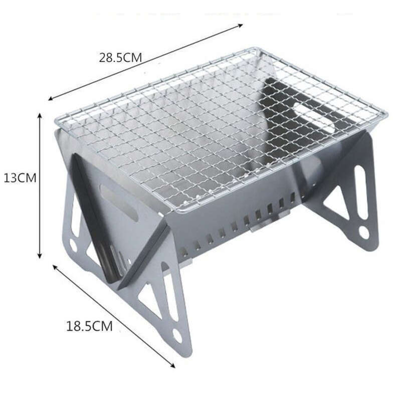 Outdoor Card Folding Stainless Steel Barbecue Stove Firewood Camping Supplies Portable_voghion.com