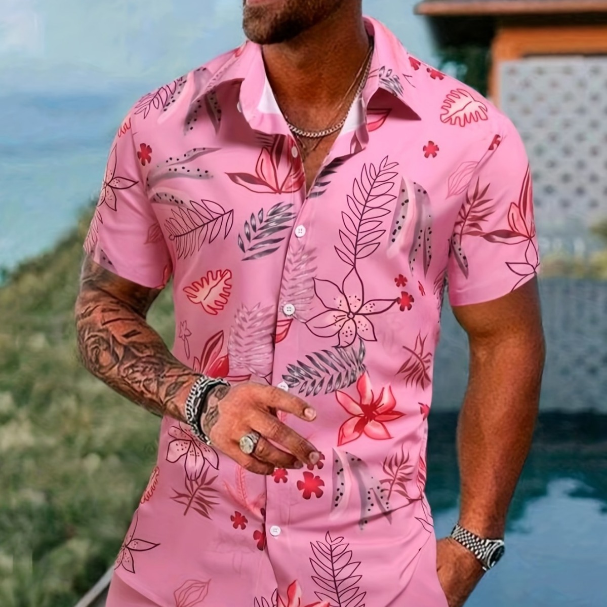 2024 Summer Quick Sale Men's Shirt Casual Loose Short sleeved Shorts Beach Set_voghion.com