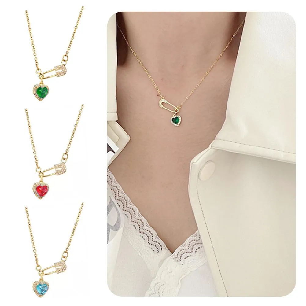 Collana con ciondolo a forma di cuore, 1 pezzo, per donne, con cristalli, per coppie, regalo di gioielli._voghion.com