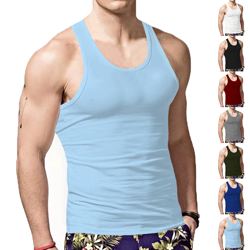 Cross-border New American Style Men's Vest Wearing Trendy Hurdle Sports Fitness Men's Spring and Summer Undershirt Vest_voghion.com