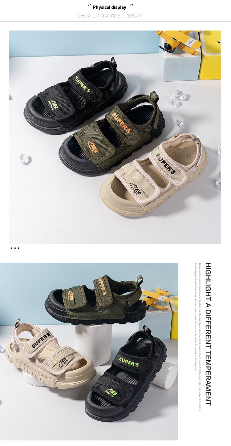 Sandales pour garçons 2024 Été Nouvelles chaussures de plage antidérapantes pour enfants moyennes et grandes filles Baotou_voghion.com
