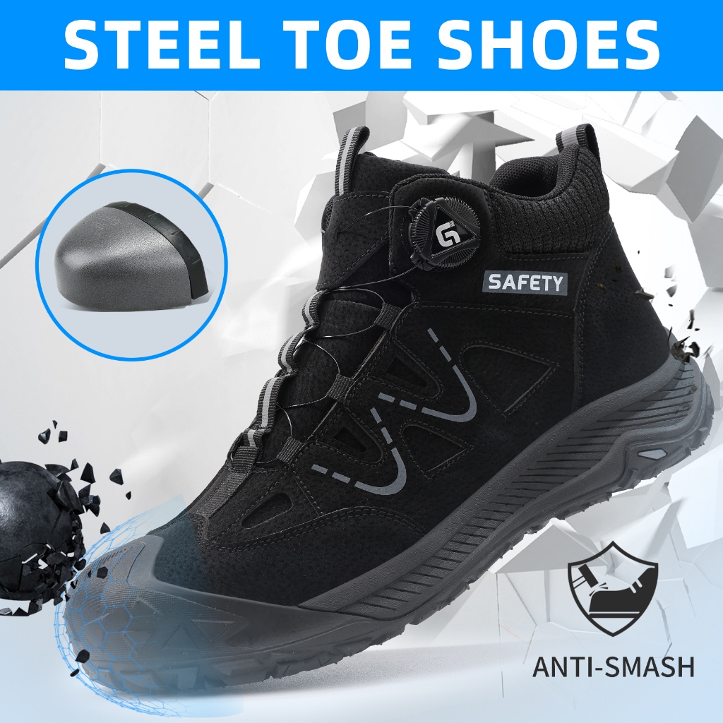 Chaussures de sécurité GUYISA, chaussures de travail, bottes à embout d'acier, imperméables, antidérapantes, coupe haute, 5052_voghion.com