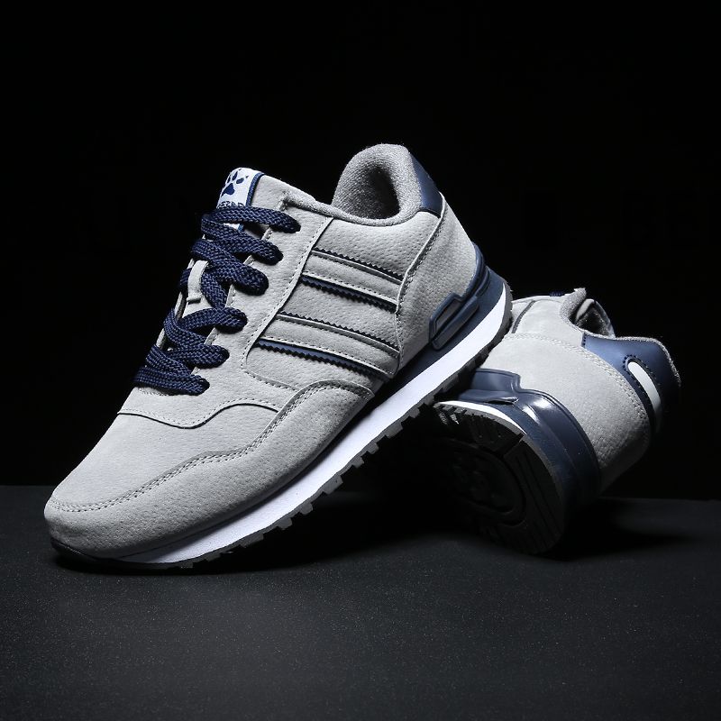 Scarpe da ginnastica leggere casual da uomo in pelle artificiale, con lacci, traspiranti, da esterno, sapato_voghion.com