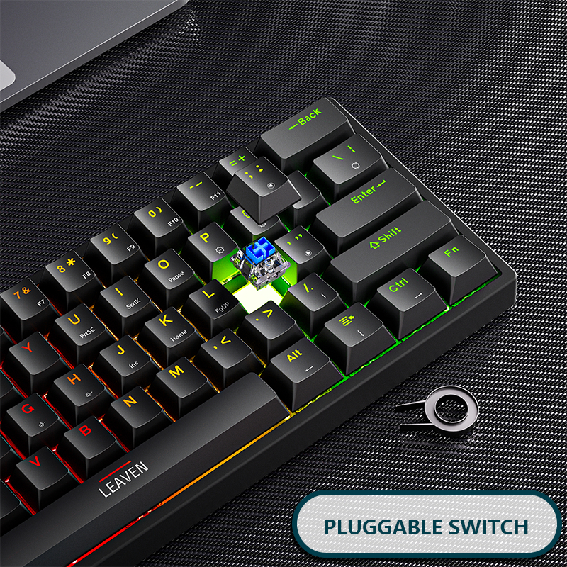 K620 Mini clavier mécanique de jeu 61 touches rvb Hotswap type-c clavier de jeu filaire PBT claviers 60% claviers ergonomiques_voghion.com