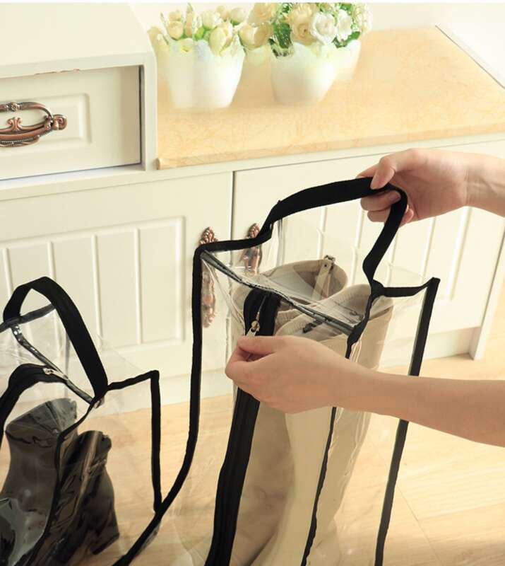 【 8247 People Praised 】 Transparent Dustproof Dormitory Moisture-proof Short Long Boots Shoe Storage Artifact Storage_voghion.com