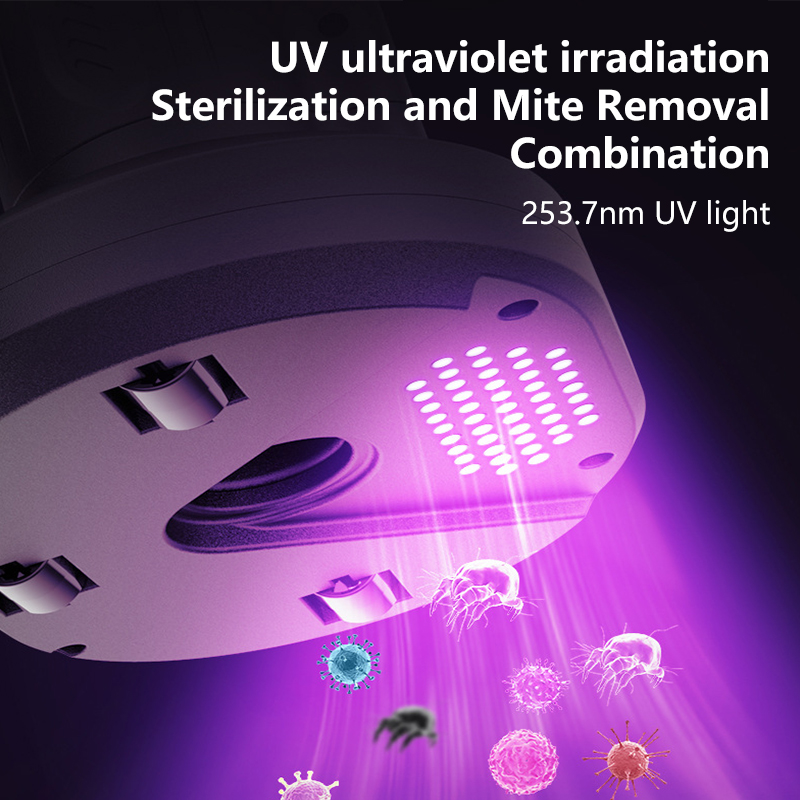 Household Vacuum Cleaner Handheld UV Sterilization Dust Mite Remover 6000Kpa Handheld Wireless Charging Bed Car Cleaner Machine_voghion.com