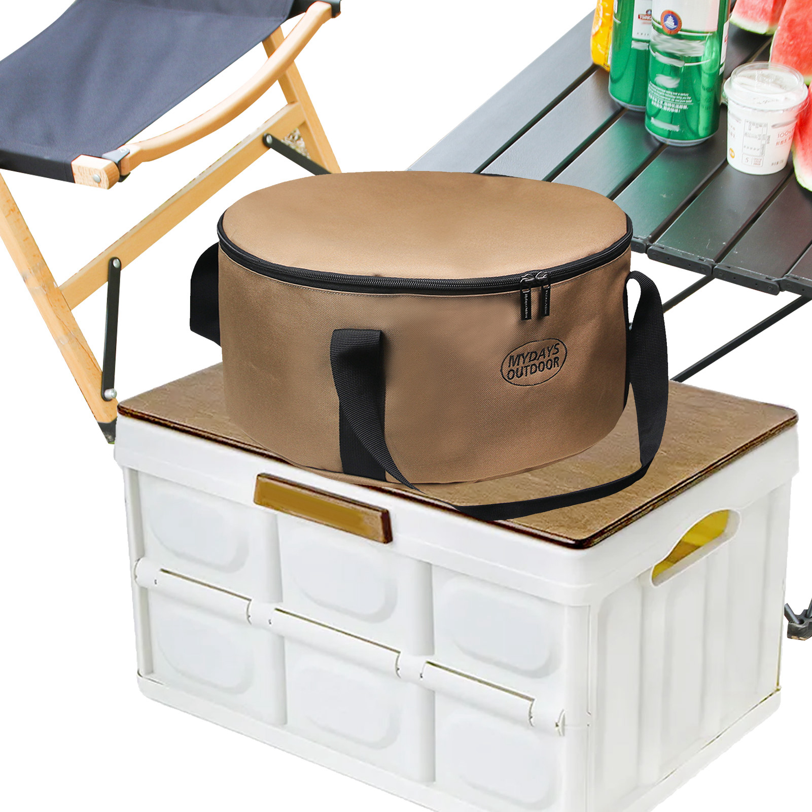 Organizer per riporre gli utensili da cucina da campeggio, borsa portaoggetti per fornelli da campeggio, organizer portatile per utensili da cucina con cerniera, custodia multifunzionale_voghion.com