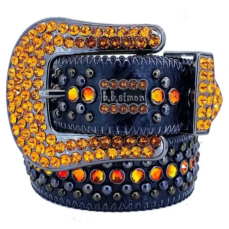 Dizajner Bb Fashion muški i ženski kožni remen ukrašen obojenim dijamantima 20 boja kristalni dijamant 3,8 cm_voghion.com
