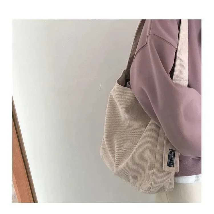 Großer Cord-Einkaufsbeutel zur Verwendung mit Stoff-Fi-Canvas-Tragetaschen und wiederverwendbaren Reisetaschen Y241026_voghion.com