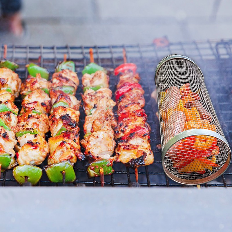 Neu BBQ Grill Korb Edelstahl Grill Im Freien Picknick Camping Grill Kochen Liefert Dicht Einfache Reinigung Licht_voghion.com