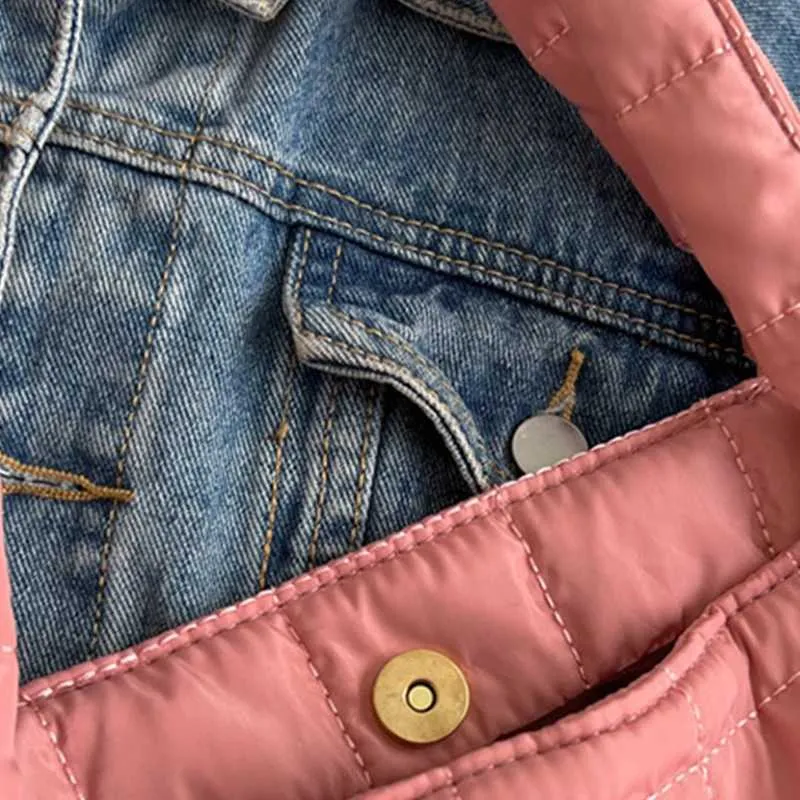 Winter New Waterproof Space Cotton Shoulder For Women Large Capacity Handbag Shopping Tote Lady Crossbody Bag_voghion.com