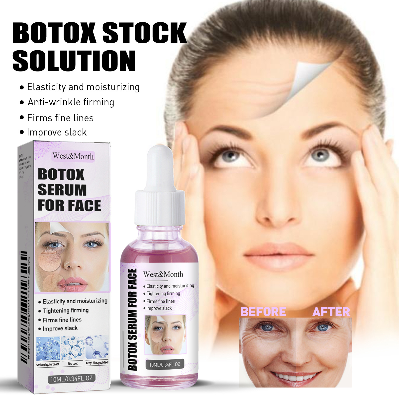 Esencia antiarrugas para el cuidado de la piel West&Month Anti aging Reafirma, levanta la piel, reduce las arrugas y las líneas finas_voghion.com