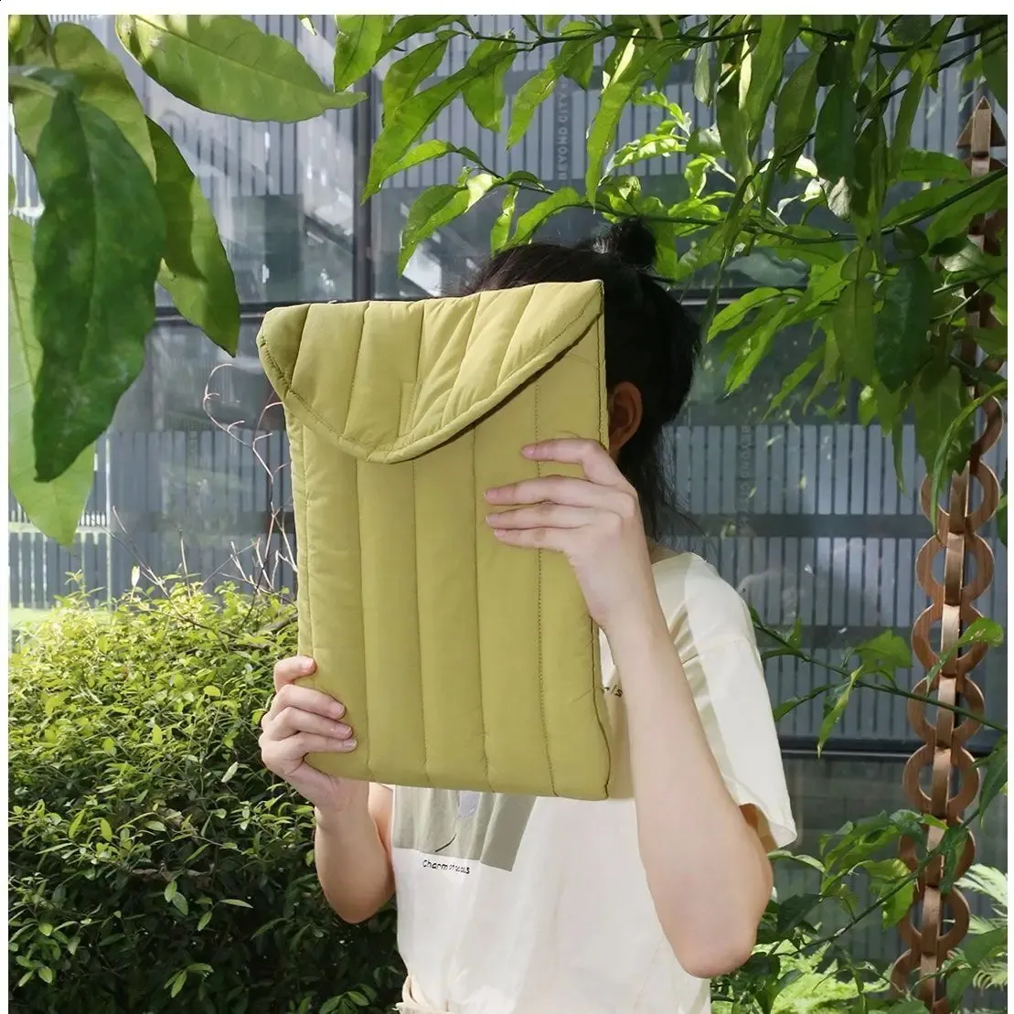 Ins Green Laptop Sleeve 11 13 14 15 16 Inch HP Notebook Carrying Bag Air Pro 13.3 Shockproof Case Women 240907_voghion.com