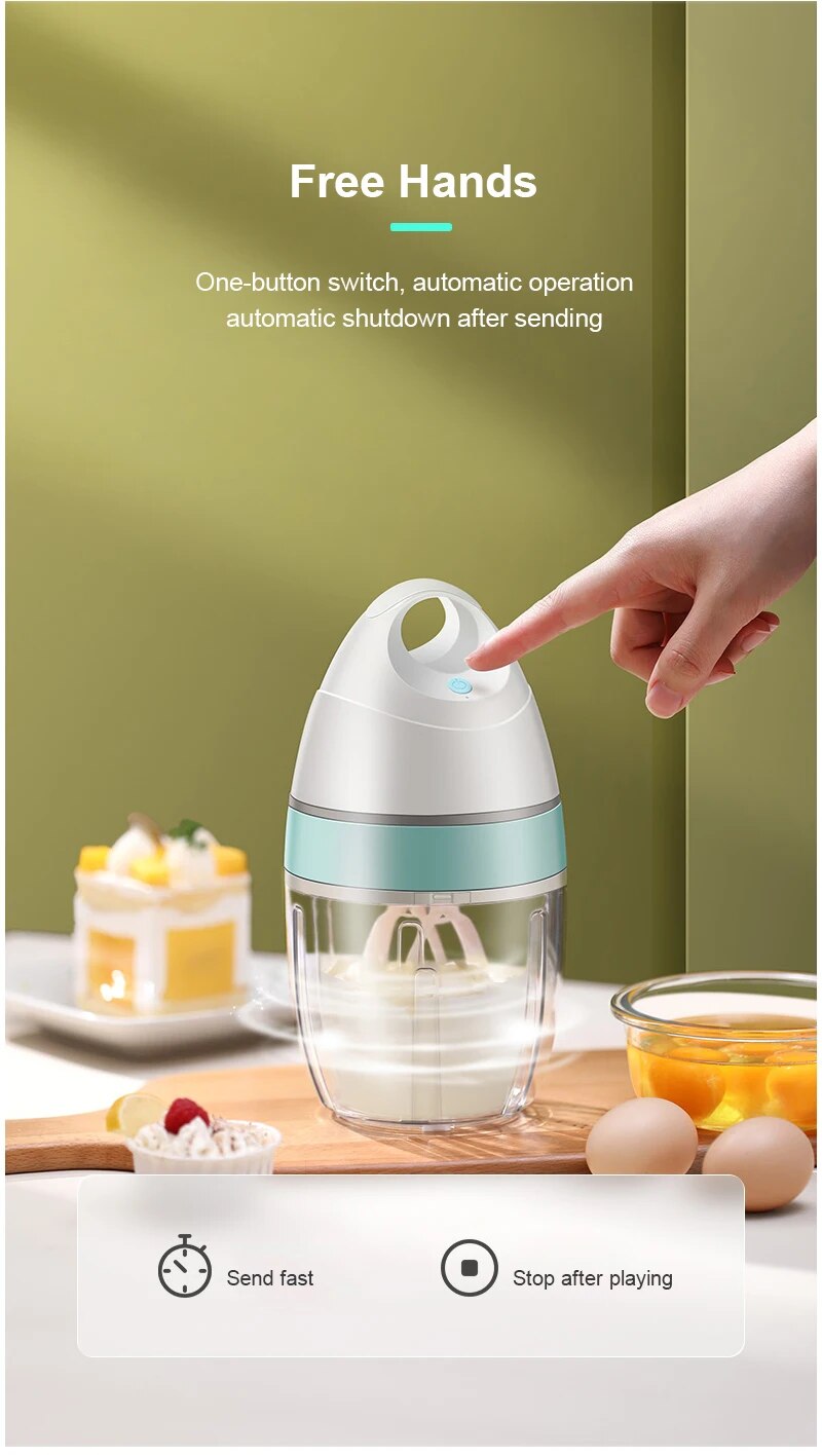 Electric Milk Frother Rechargeable Handheld Kitchen Blender_voghion.com