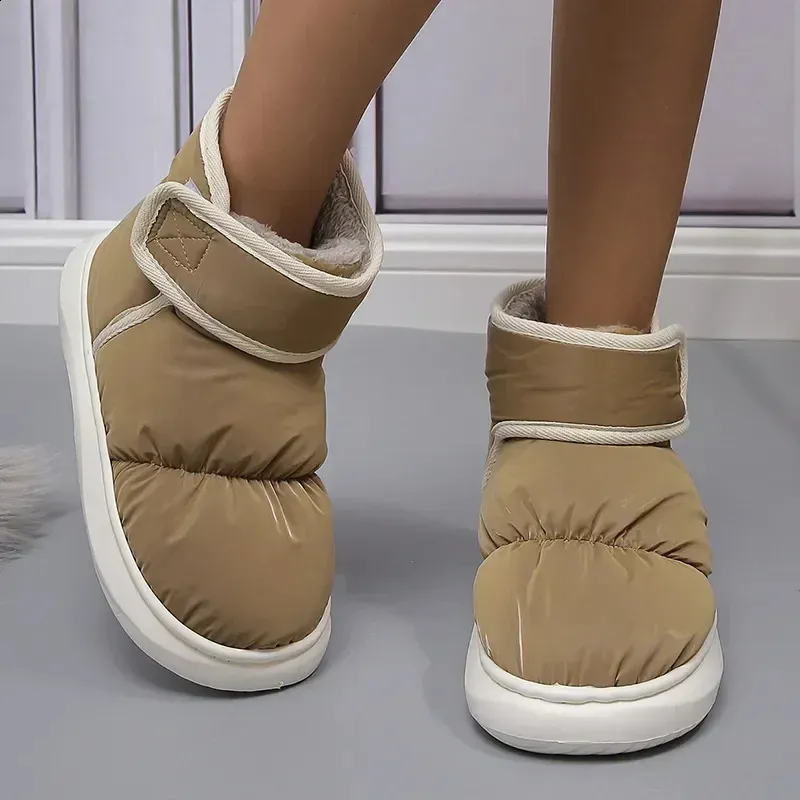 Bottines d'hiver chaudes, épaisses, en peluche, imperméables, antidérapantes, en coton, rembourrées, pour femme_voghion.com