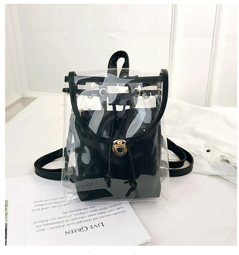 Mini moda donna PVC Designer Girl trasparente borsa trasparente zaino da viaggio in gelatina per borse a tracolla femminili da donna_voghion.com