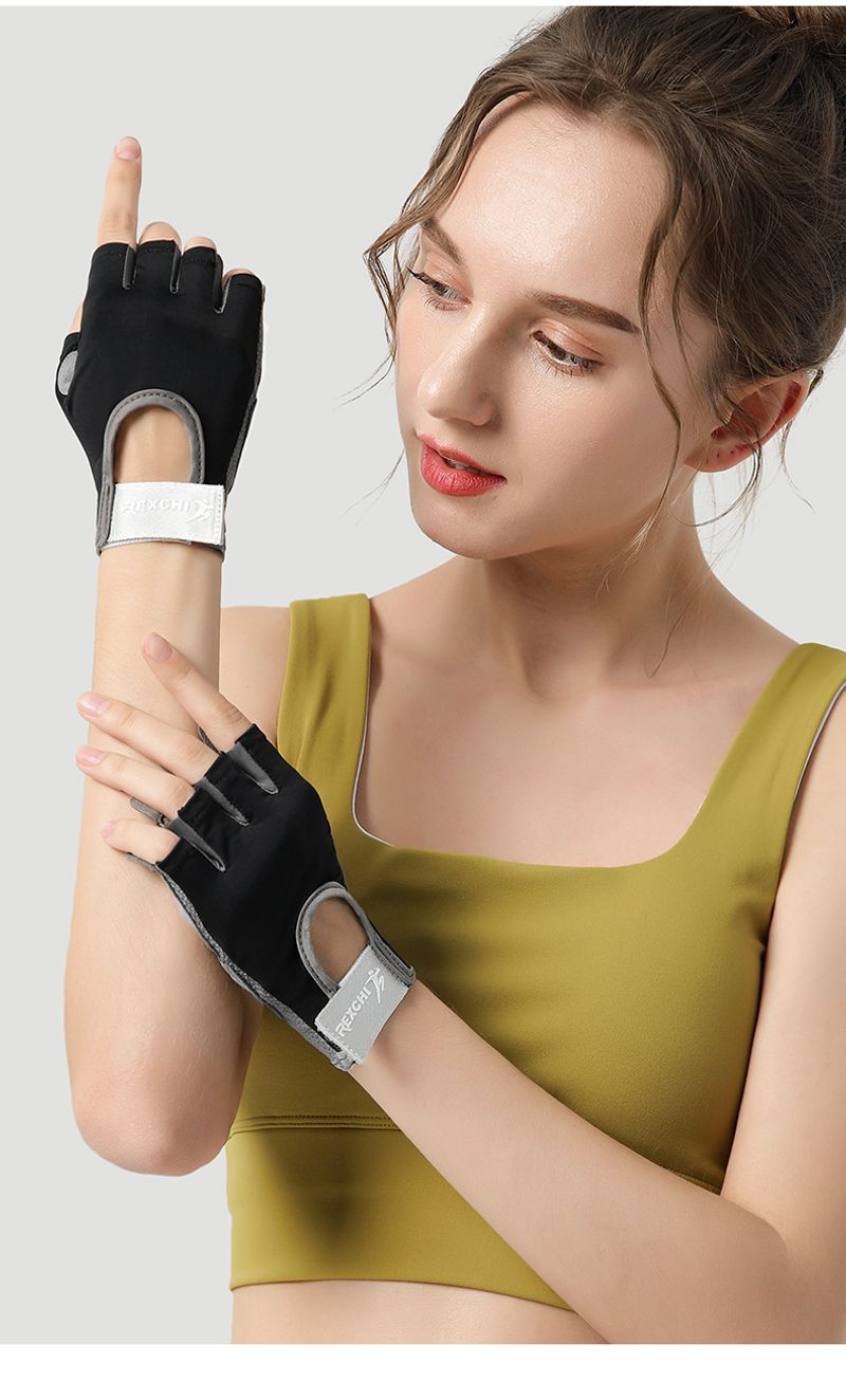 Sports Riding Half Finger Bike Wear resistant and Anti slip Silicone Shock Absorbing Fiess Gloves_voghion.com