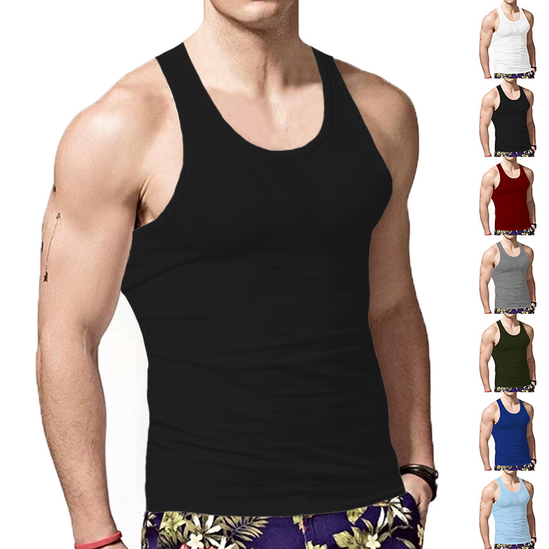 Cross-border New American Style Men's Vest Wearing Trendy Hurdle Sports Fitness Men's Spring and Summer Undershirt Vest_voghion.com