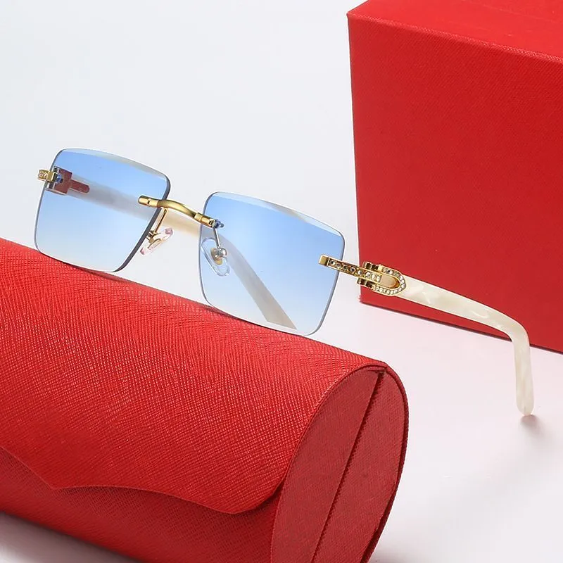 Quadratische Sonnenbrillen Brillengestelle Herren Designerbrillen für Damen Polarisierte Brillen Diamantschliff Randloser Holzrahmen_voghion.com