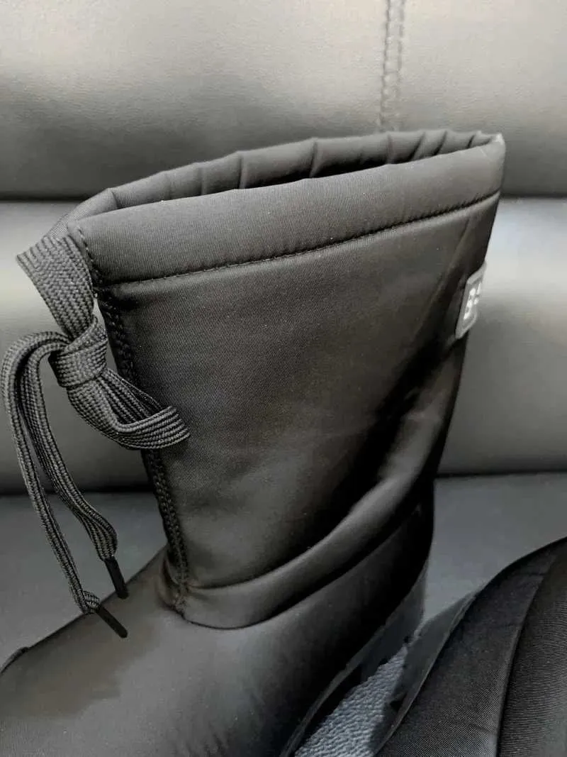 2025 Stivali da neve da donna con plateau spesso, alti fino al polpaccio, in pizzo, caldi, in cotone, scarpe casual invernali, senza stampa, buone_voghion.com