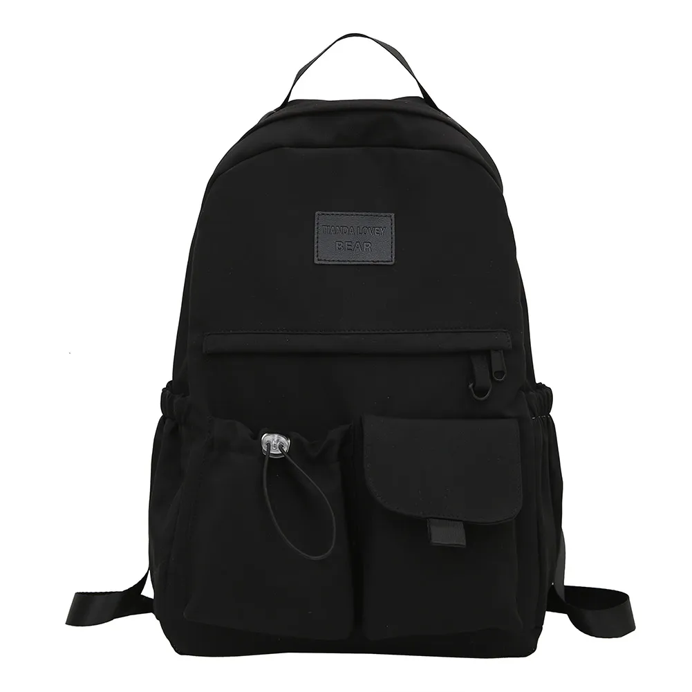 Zaino scolastico grande capacità, zaino da viaggio per studenti universitari, semplice zaino in nylon con tracolla, per ragazzi e ragazze, con cerniera._voghion.com